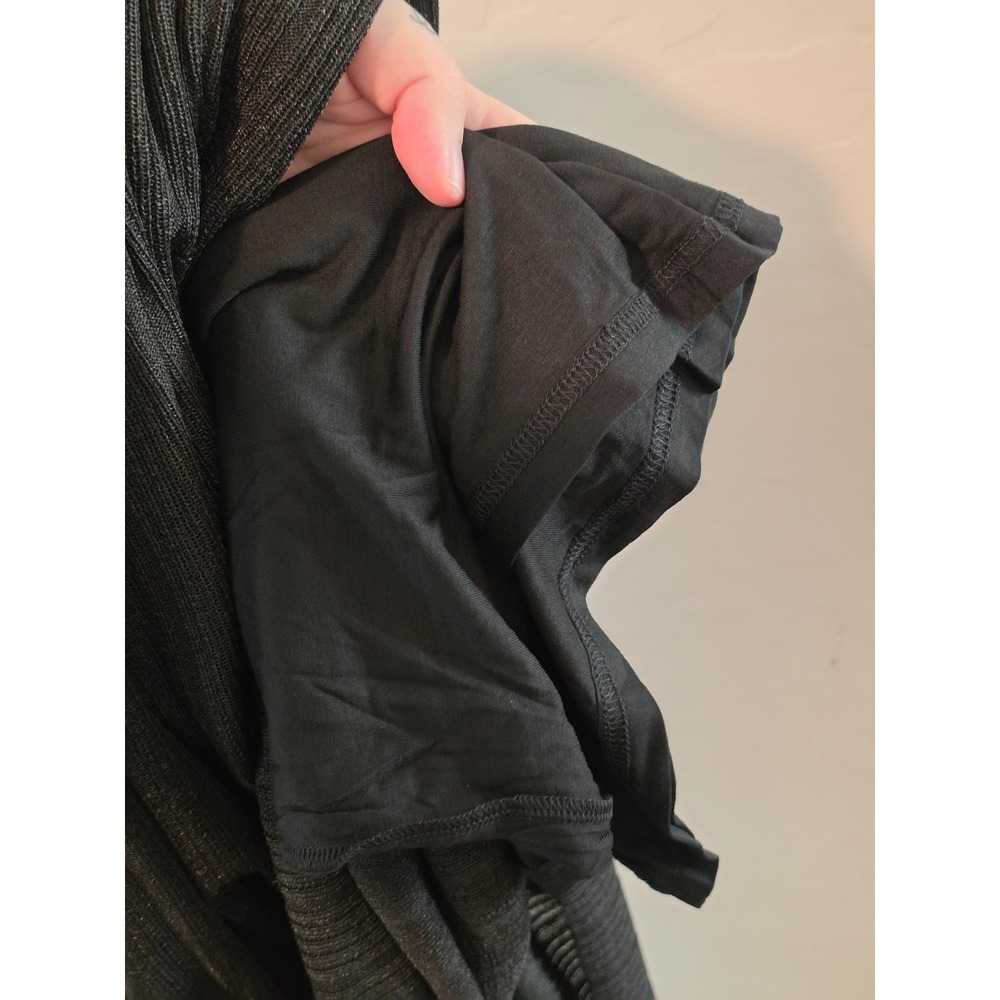 A New Day Plisse Midi Dress Womens XL Black NEW Long Sleeve Column Boat Neck - Picture 9 of 9